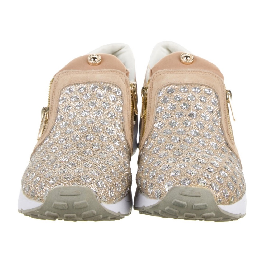 Versace Sparkle Slip-On Women’s Sneakers in Beige